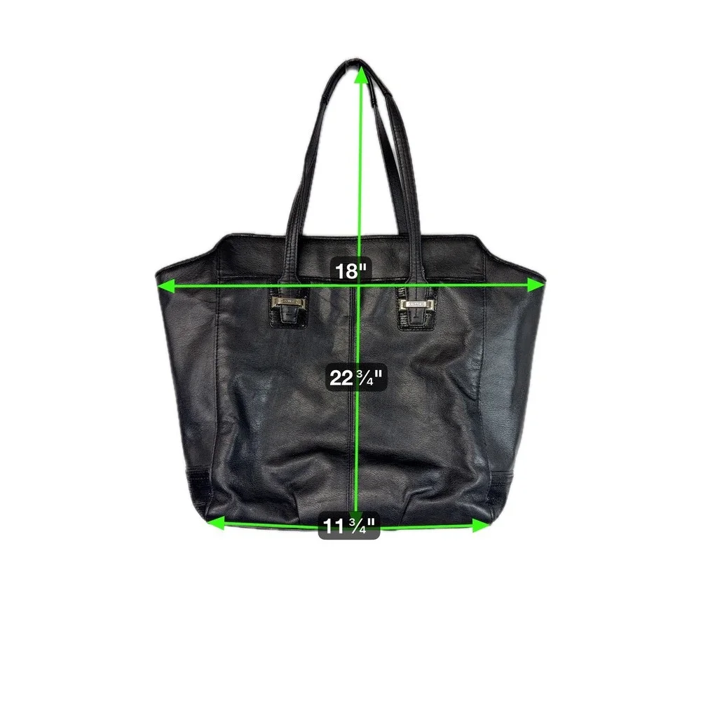 Coach Black Leather‎ Tote Bag Designer Handbag Purse Carryall Business